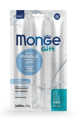Смаколики для собак Monge Gift Dog Puppy and Junior свинина з молоком 45 гр 70085410 фото