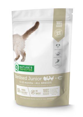 Сухий корм для зростаючих кошенят після стерилізації Nature's Protection Sterilised Junior Poultry with krill 400г NPS45772 фото
