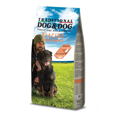 Сухой корм для взрослых собак Gheda D&Dog Traditional Placido Mantenimento с лососем 20 кг GDA00424 фото
