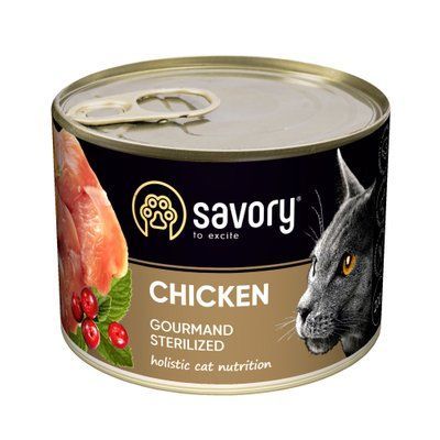 Вологий корм Savory для стерилізованих котів, з куркою, 200 г 1111165065 фото