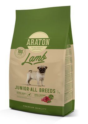 Полноценной сухой корм для молодых собак с ягнятинком и рисом ARATON LAMB Junior All Breeds 3кг ART47483 фото