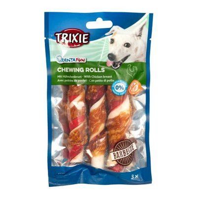 Лакомство палочка Trixie Denta Fun для чистки зубов собак, с барбекю 12 см 105 г 3 шт 1111140897 фото