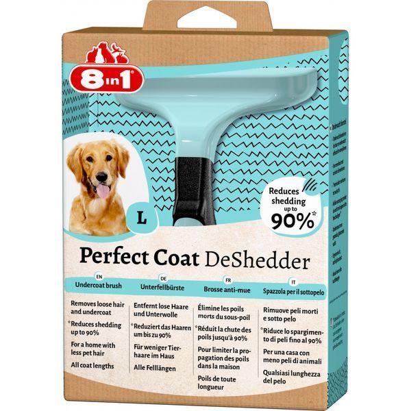 Дешеддер 8in1 Perfect Coat для вичісування собак, розмір L, 10 см Блакитний 1111161388 фото