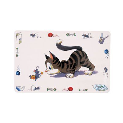 Килимок Trixie Comic Cat під миски для котів, пластиковий, 44х28 см 1299 фото