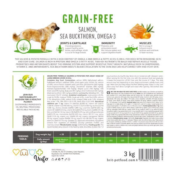 Корм сухой Brit Care Dog Grain-free Adult Large Breed для взрослых собак крупных пород беззерновой с лососем 3 кг 1111173383 фото