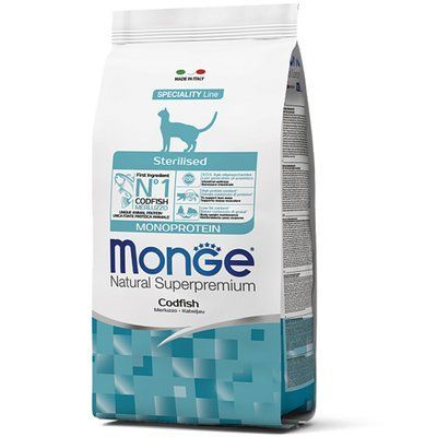 Сухий корм Monge Cat Sterilised для стерилізованих кішок із тріскою 1,5 кг 70005531 фото
