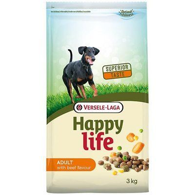 Сухий корм для собак всіх порід Happy Life Adult with Beef flavouring (яловичина) 3 кг 311035 фото