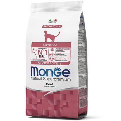 Сухий корм Monge Cat Sterilised для стерилізованих кішок з яловичиною 1,5 кг 70005524 фото
