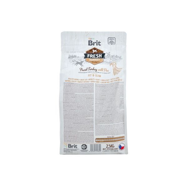 Корм сухой Brit Fresh Turkey/Pea Fit and Slim для пожилых собак и лишним весом с индейкой и горохом 2,5 кг 1111153748 фото