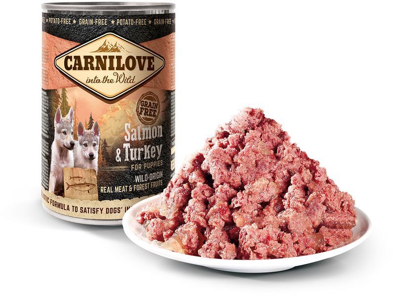 Вологий корм для цуценят Carnilove Salmon & Turkey, лосось та індичка, 400 г 1111150031 фото