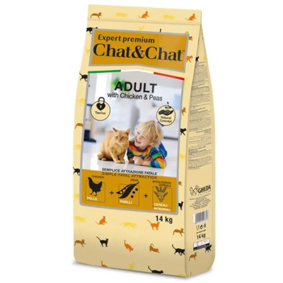 Сухой корм Gheda Chat&Chat Expert для взрослых кошек с курицей и горохом 14 кг GDA00762 фото