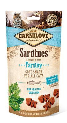 Лакомство для котов Carnilove Cat Semi Moist Snack способствуют здоровью пищеварительной системы, сардина и петрушка, 50 г 1111153875 фото