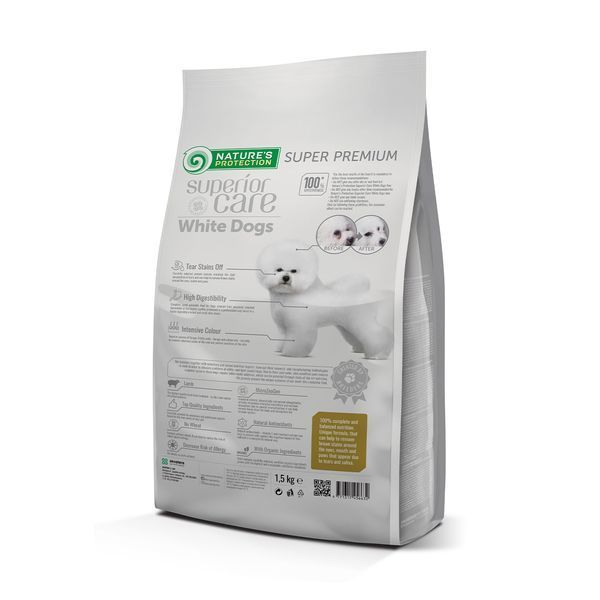 Сухой корм для взрослых собак с белой шерстью, для малых пород Nature's Protection Superior Care White Dogs Adult Small and Mini Breeds 1.5кг NPSC45663 фото