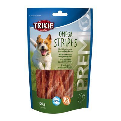 Лакомство Trixie Premio Omega Stripes для собак, курица, 100 г 1111133128 фото