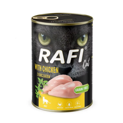 Вологий корм для дорослих кішок Dolina Noteci Rafi cat з куркою 400 г. 21311171 фото