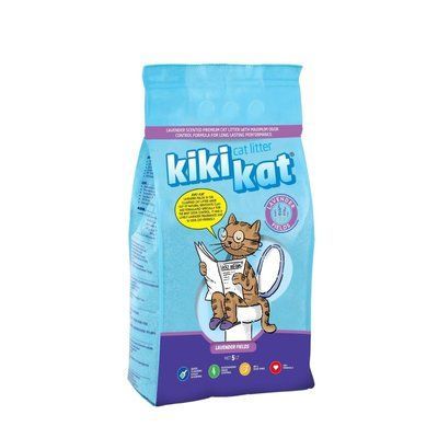 Бентонитовый наполнитель KikiKat для кошачьего туалета с запахом лавандовое поле, 5 L БК-13 фото