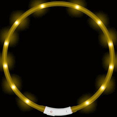 LED нашийник для собак водостійкий, що світиться, з зарядкою USB універсальний Жовтий ST00461 фото