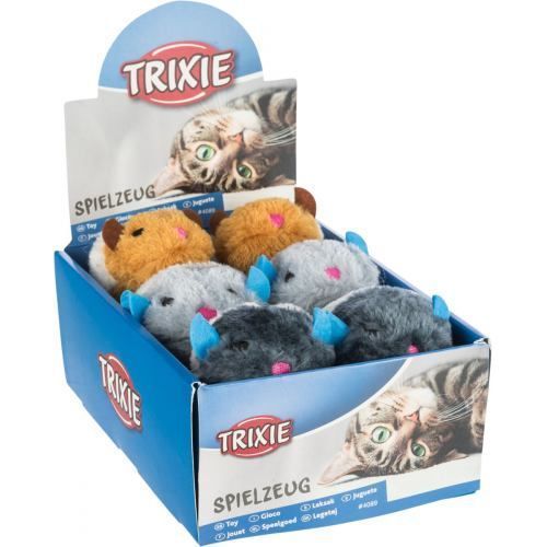Игрушка Trixie Мышь меховая для кошек, вибрирующая, 7-10 см 1111117382 фото