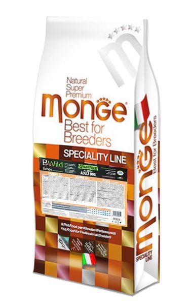 Беззерновий сухий корм Monge Dog Bwild Grain Free для дорослих собак усіх порід з лососем 2,5 кг 70011716 фото