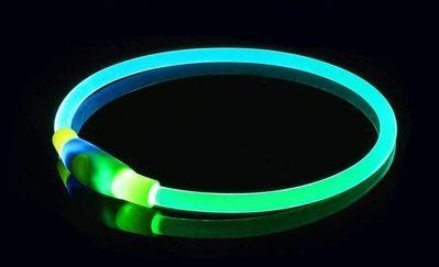 LED нашийник для собак з підсвіткою подвійний універсальний Синьо - зелений ST1002 фото