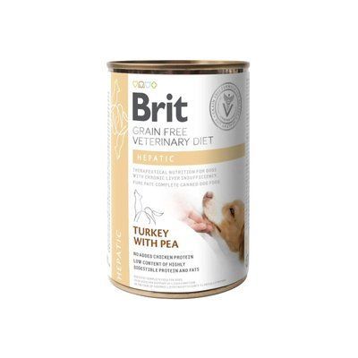 Влажный корм Brit GF VetDiet Hepatic для собак, для поддержки работы печени, индейка и горошек, 400 г 1111166669 фото