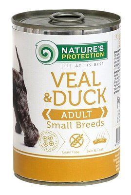Вологий корм для дорослих собак малих порід з телятиною та качкою Nature's Protection Adult small breed Veal & Duck 400г KIK45096 фото