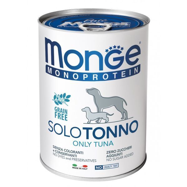 Вологий корм Monge Dog Wet SOLO 100% Паштет з тунцем для собак всіх порід 150 гр 70014168 фото