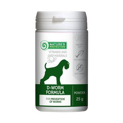 Кормова добавка для дорослих собак для профілактики глистів Nature's Protection D-worm formula 25г CAN63303 фото