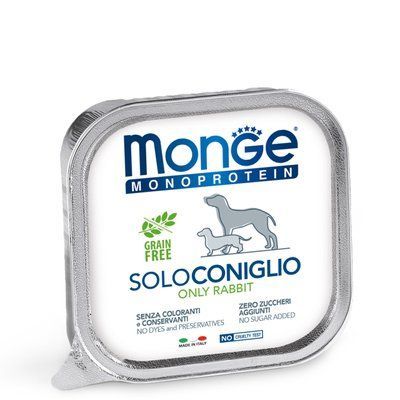 Влажный корм Monge Dog Wet SOLO 100% Паштет из свежего мяса кролика для собак всех пород 150 гр 70014205 фото