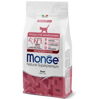 Сухой корм Monge Cat Kitten с говядиной для котят 400 гр 70011969 фото