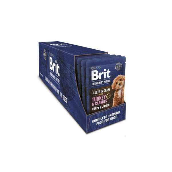 Корм вологий Brit Premium Fillets in Gravy Turkey and Carrots Puppy для цуценят малих порід філе в соусі індичка і морква 85 г 1111185862 фото