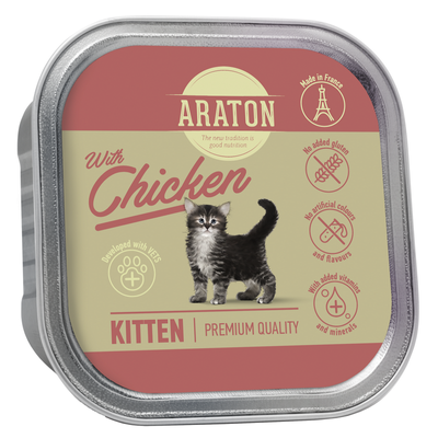 Влажный корм для котят с курицей ARATON Kitten with chicken 85 г KIK45695 фото