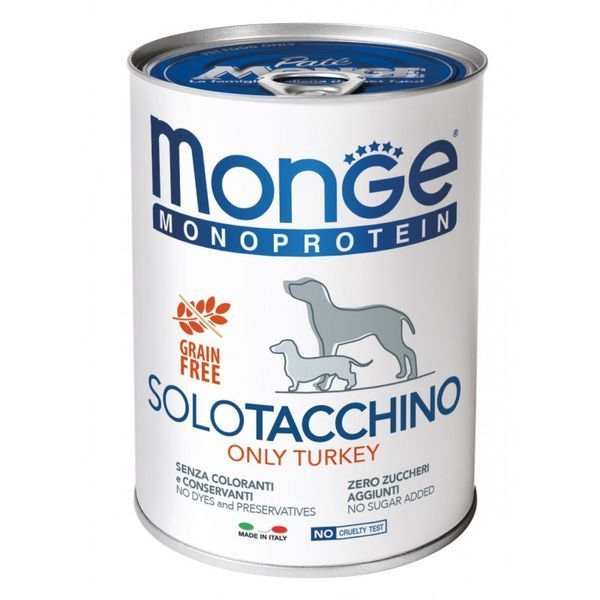 Влажный корм Monge Dog Wet SOLO 100% Паштет из свежего мяса индейки для собак всех пород 150 гр 70014144 фото
