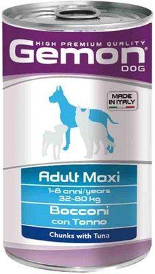 Влажный корм Gemon Dog Wet Maxi Adul кусочки с тунцом для собак крупных пород 1250 гр 70387934 фото
