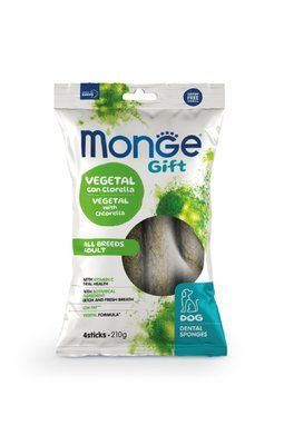 Смаколики для собак Monge Gift Dog Dental Star All breeds з хлорелою та перцевою м'ятою (веган) 210 гр 70085656 фото
