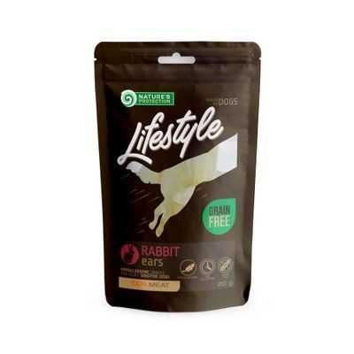 Лакомство для собак сушеные кроличьи уши Nature's Protection Lifestyle snacks for dogs dried rabbit ears 20г SNK46137 фото