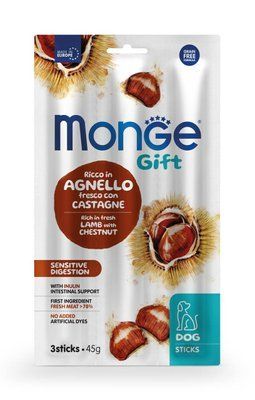Смаколики для собак Monge Gift Dog Sensitive digestion ягня з каштанами 45 гр 70085427 фото