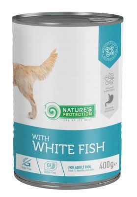 Влажный корм для взрослых собак с белой рыбой Nature's Protection with White Fish 400 г KIK45602 фото