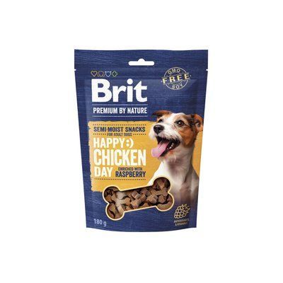 Лакомство Brit Premium Semi-moist Snacks Chicken with Raspberry полувлажные для собак с курицей и малиной 180 г 1111196075 фото