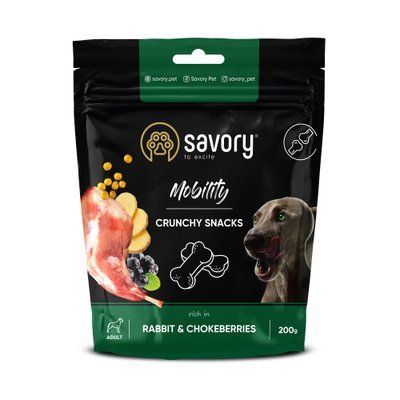 Хрустящие лакомства Savory для здоровья костей и суставов собак, кролик и черноплодная рябина, 200 г 1111168077 фото