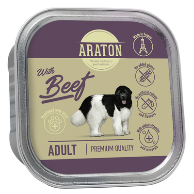 Влажный корм для взрослых собак с говядиной ARATON Adult with beef 150 г KIK45703 фото
