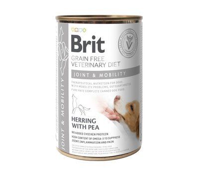 Влажный корм Brit GF VetDiet Joint & Mobility для собак, поддержка здоровья суставов, сельдь, индейка и горошек, 400 г 1111166668 фото