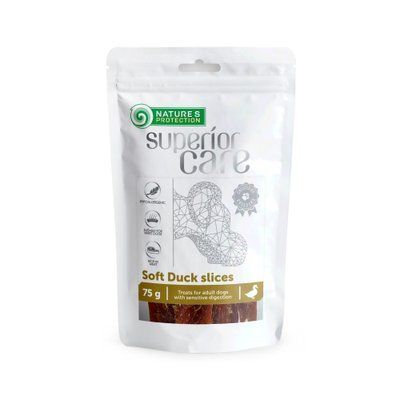 Ласощі для собак сушена качка смужки Nature's Protection Superior Care Snacks For Dogs Soft Duck Slices 75г SNK46122 фото