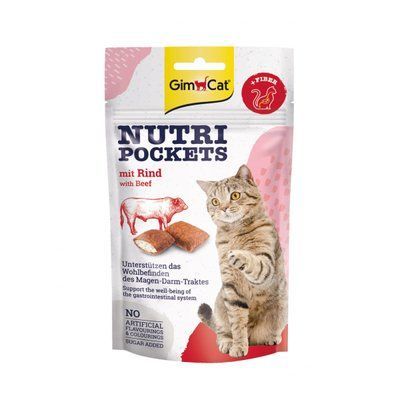 Лакомство витаминное для кошек GimCat Nutri Pockets, говядина, 60 г 1111138664 фото