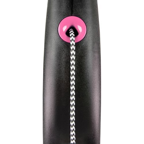 Поводок-рулетка Flexi Black Design для собак, трос, размер M, 5 м (розовая) 1111162163 фото