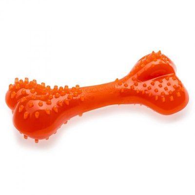 Игрушка Comfy Кость с выступами для собак, 12,5 см (резина, оранжевый) 1111149395 фото