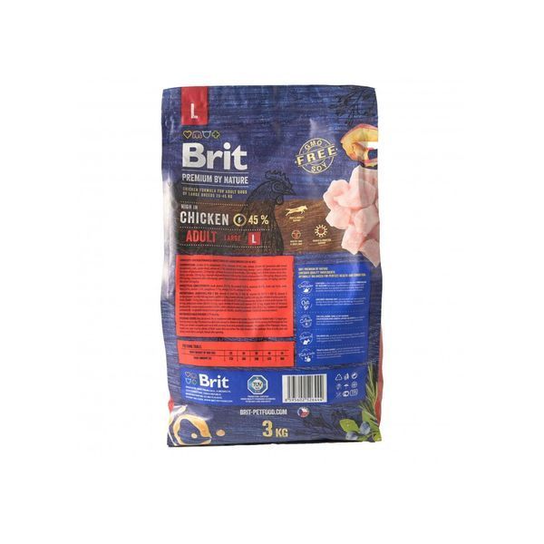 Корм сухий Brit Premium Dog Adult L для дорослих собак великих порід з куркою 3 кг 1111150963 фото