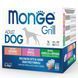 Вологий корм Monge Dog Wet GRILL MIX Набір консерви для собак, мікс 3 смаку:лосось/ягня/свинина 12 шт по 100 гр (паучи) 70017503 фото 1