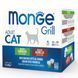 Вологий корм Monge Cat GRILL Wet MIX Набір консерви для кішок, мікс 2 смаку: кролик\ягня 12 шт по 100 гр (паучи) 70017534 фото 1