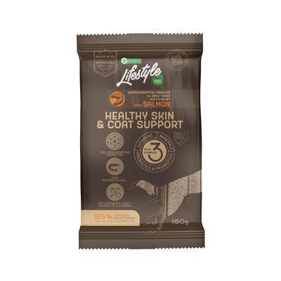 Беззернові ласощі з лососем для молодих собак всіх порід Nature's Protection Lifestyle Grain Free Salmon Healthy Skin & Coat Support 160г KIKNPLS47206 фото